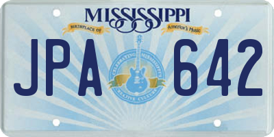 MS license plate JPA642