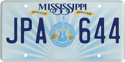 MS license plate JPA644