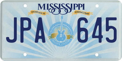 MS license plate JPA645
