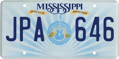 MS license plate JPA646