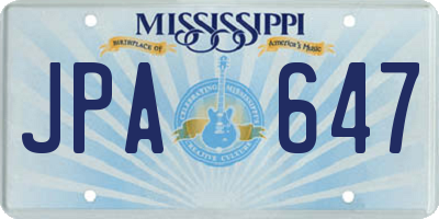 MS license plate JPA647