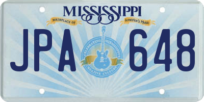 MS license plate JPA648