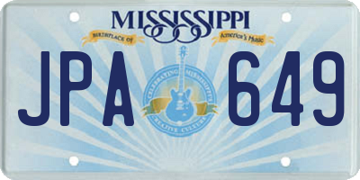 MS license plate JPA649