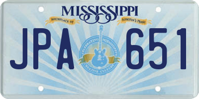 MS license plate JPA651
