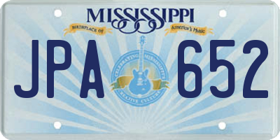MS license plate JPA652