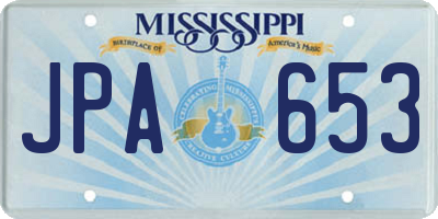 MS license plate JPA653