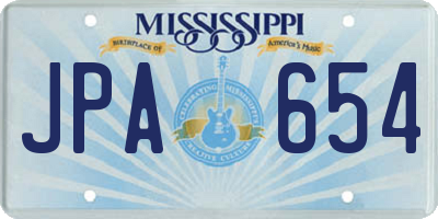 MS license plate JPA654