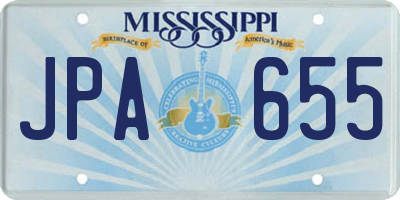 MS license plate JPA655