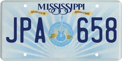 MS license plate JPA658