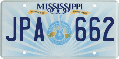 MS license plate JPA662