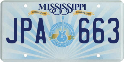 MS license plate JPA663