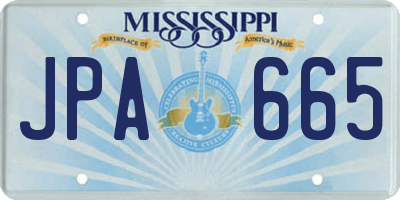 MS license plate JPA665