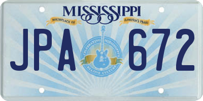 MS license plate JPA672