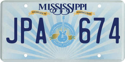 MS license plate JPA674