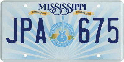 MS license plate JPA675
