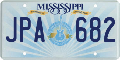 MS license plate JPA682