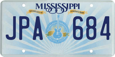 MS license plate JPA684