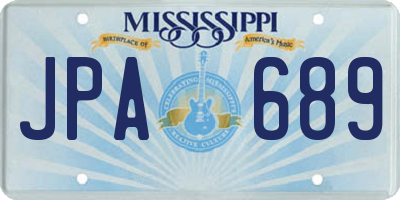 MS license plate JPA689