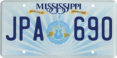 MS license plate JPA690