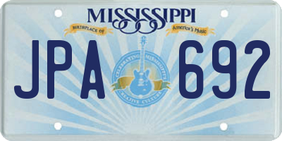 MS license plate JPA692