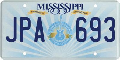 MS license plate JPA693