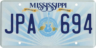 MS license plate JPA694