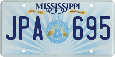 MS license plate JPA695