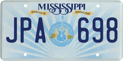 MS license plate JPA698