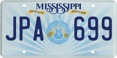 MS license plate JPA699