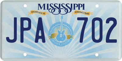MS license plate JPA702
