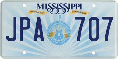 MS license plate JPA707