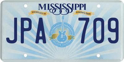 MS license plate JPA709