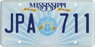 MS license plate JPA711