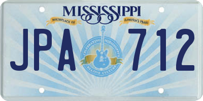 MS license plate JPA712