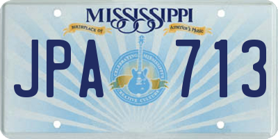MS license plate JPA713