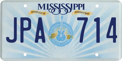 MS license plate JPA714