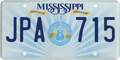 MS license plate JPA715