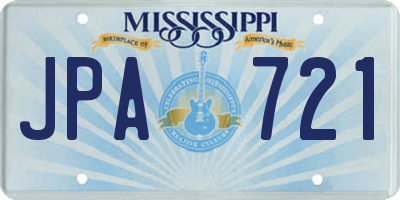 MS license plate JPA721