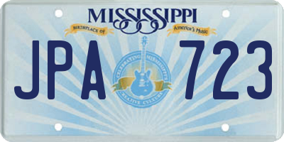 MS license plate JPA723