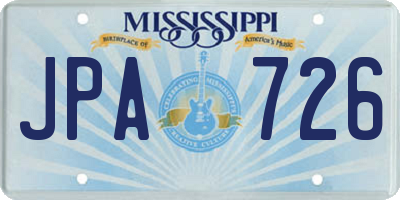 MS license plate JPA726