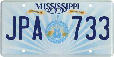 MS license plate JPA733