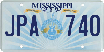 MS license plate JPA740