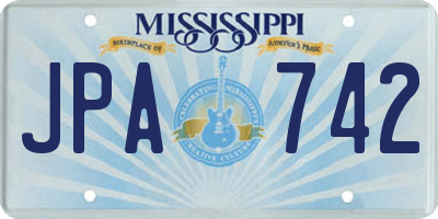MS license plate JPA742