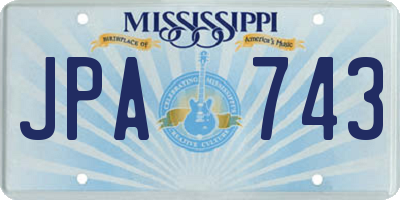 MS license plate JPA743
