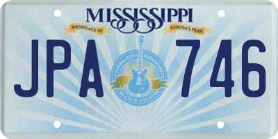 MS license plate JPA746