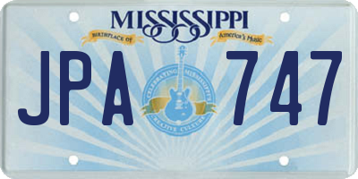 MS license plate JPA747
