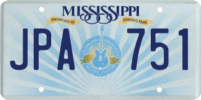 MS license plate JPA751