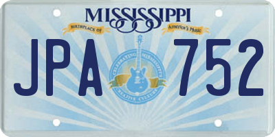 MS license plate JPA752