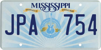 MS license plate JPA754