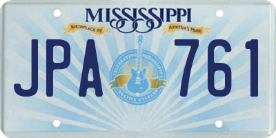 MS license plate JPA761